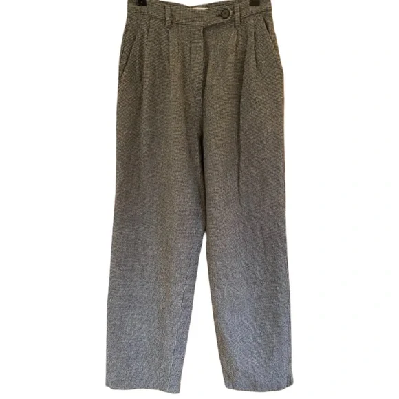 TOAST Plaid Wool Pleat Front Houndstooth Trousers UK Size 16 US Size 12 XL - Picture 2 of 14